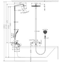 Душевая система  Hansgrohe Raindance Select 360 Showerpipe для ванны (27113000) - Превью изображения №2 — Интернет-магазин Time-Shop