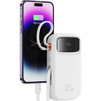 Внешний аккумулятор Baseus Qpow2 Dual-Cable Digital Display Fast Charge Power Bank 22.5W 20000mAh (белый) - Превью изображения №3 — Интернет-магазин Time-Shop
