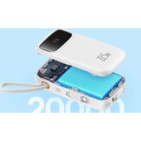 Внешний аккумулятор Baseus Qpow2 Dual-Cable Digital Display Fast Charge Power Bank 22.5W 20000mAh (белый) - Превью изображения №8 — Интернет-магазин Time-Shop