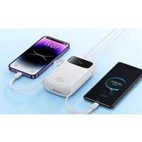 Внешний аккумулятор Baseus Qpow2 Dual-Cable Digital Display Fast Charge Power Bank 22.5W 20000mAh (белый) - Превью изображения №7 — Интернет-магазин Time-Shop