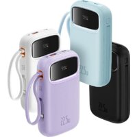 Внешний аккумулятор Baseus Qpow2 Dual-Cable Digital Display Fast Charge Power Bank 22.5W 20000mAh (белый) - Превью изображения №9 — Интернет-магазин Time-Shop