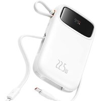 Baseus Qpow2 Dual-Cable Digital Display Fast Charge Power Bank 22.5W 20000mAh (белый)