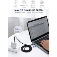 Кабель Ugreen US161 50751 USB Type-C - USB Type-C (1.5 м, черный/серый) - Превью изображения №3 — Интернет-магазин Time-Shop
