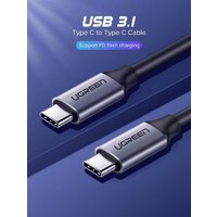 Кабель Ugreen US161 50751 USB Type-C - USB Type-C (1.5 м, черный/серый) - Превью изображения №4 — Интернет-магазин Time-Shop