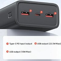 Внешний аккумулятор Usams CD185 PB68 30000mAh (черный) - Превью изображения №6 — Интернет-магазин Time-Shop