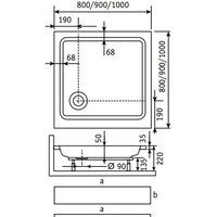 Душевой поддон RGW Стиль KV 100x100 - Превью изображения №2 — Интернет-магазин Time-Shop