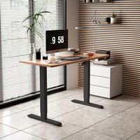 Стол с регулировкой высоты WellDesk Basic 1300x675х18 (черный/дуб хантон темный) - Превью изображения №5 — Интернет-магазин Time-Shop
