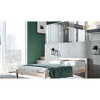 Кровать Мебельград Рино 160x200 с опорными брусками (массив сосны без покрытия) - Превью изображения №2 — Интернет-магазин Time-Shop