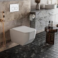 Унитаз подвесной Roxen Boro в комплекте с инсталляцией StounFix Dual Fresh 6 в 1 540025 (кнопка: белый глянец) - Превью изображения №9 — Интернет-магазин Time-Shop