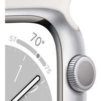 Умные часы Apple Watch Series 8 45 мм (алюминиевый корпус, серебристый/белый, спортивные силиконовые ремешки S/M + M/L) - Превью изображения №3 — Интернет-магазин Time-Shop
