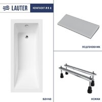 Ванна Lauter Estelle 140 21206040 (с ножками, серым подголовником) - Превью изображения №2 — Интернет-магазин Time-Shop