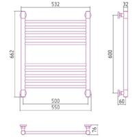 Полотенцесушитель Сунержа Богема+ прямая 600х500 032-0220-6050 - Превью изображения №3 — Интернет-магазин Time-Shop
