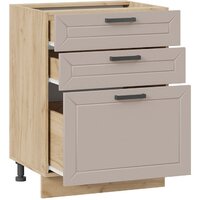 Шкаф напольный Трия Лорас 1Н6Я3 (дуб крафт золотой/холст латте) - Превью изображения №2 — Интернет-магазин Time-Shop