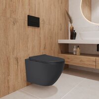 Унитаз подвесной Lauter Augsburg с жестким сиденьем Soft Close 21109EC (черный матовый, скрытое крепление) - Превью изображения №5 — Интернет-магазин Time-Shop