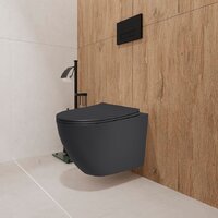 Унитаз подвесной Lauter Augsburg с жестким сиденьем Soft Close 21109EC (черный матовый, скрытое крепление) - Превью изображения №6 — Интернет-магазин Time-Shop