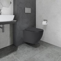 Унитаз подвесной Lauter Augsburg с жестким сиденьем Soft Close 21109EC (черный матовый, скрытое крепление) - Превью изображения №7 — Интернет-магазин Time-Shop