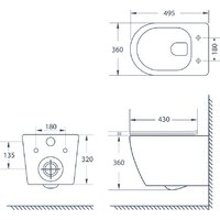 Унитаз подвесной Lauter Augsburg с жестким сиденьем Soft Close 21109EC (черный матовый, скрытое крепление) - Превью изображения №9 — Интернет-магазин Time-Shop