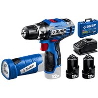 Зубр Профессионал DL-121-22F (с 2-мя АКБ, LED фонарь, кейс)