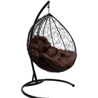 M-Group Капля 11020405 (черный ротанг/коричневая подушка)