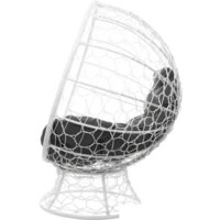 Кресло M-Group Кокос на подставке 11590109 (белый ротанг/серая подушка) - Превью изображения №5 — Интернет-магазин Time-Shop