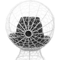 Кресло M-Group Кокос на подставке 11590109 (белый ротанг/серая подушка) - Превью изображения №6 — Интернет-магазин Time-Shop