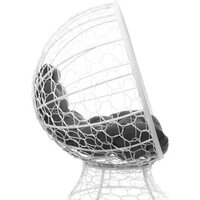 Кресло M-Group Кокос на подставке 11590109 (белый ротанг/серая подушка) - Превью изображения №8 — Интернет-магазин Time-Shop