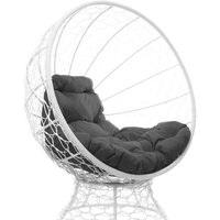 Кресло M-Group Кокос на подставке 11590109 (белый ротанг/серая подушка) - Превью изображения №4 — Интернет-магазин Time-Shop