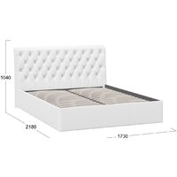 Кровать Трия Скарлет универсальная тип 1 160x200 (кожзам белый) - Превью изображения №3 — Интернет-магазин Time-Shop