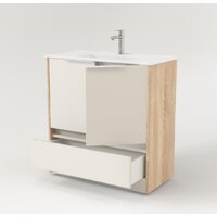  Дабер Тумба под умывальник 017 WeltWasser Deilbach 7517-70 Т17.7W.0.18Б (бежевый/дуб бардолино/ручка белая) - Превью изображения №2 — Интернет-магазин Time-Shop