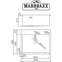 Кухонная мойка MARRBAXX C5044-R C5044-MR (сатин) - Превью изображения №7 — Интернет-магазин Time-Shop