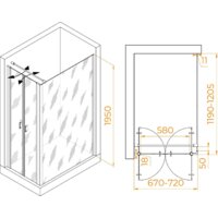 Душевой уголок RGW PA-144 (PA-104+Z-050-2+O-104) 060814472-011 70x120 (хром/прозрачное стекло) - Превью изображения №2 — Интернет-магазин Time-Shop