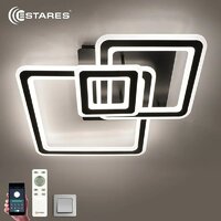 Припотолочная люстра Estares Triplex Square 124W 3S-APP-596x596x146-BLACK/WHITE-220-IP20 - Превью изображения №3 — Интернет-магазин Time-Shop
