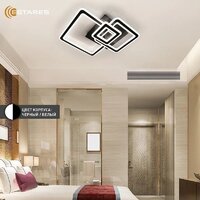Припотолочная люстра Estares Triplex Square 124W 3S-APP-596x596x146-BLACK/WHITE-220-IP20 - Превью изображения №4 — Интернет-магазин Time-Shop