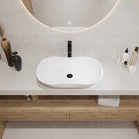 Умывальник Lauter 21570 + клапан 21190W + сифон 21635W (белый матовый) - Превью изображения №5 — Интернет-магазин Time-Shop