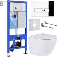 Унитаз подвесной Roxen Antares One Rimless 6 в 1 StounFix Dual Fresh 583589 (кнопка: хром) - Превью изображения №1 — Интернет-магазин Time-Shop