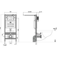 Унитаз подвесной Roxen Antares Tornado Long в комплекте с инсталляцией StounFix Dual Fresh 6 в 1 868459 (кнопка: сатин матовая) - Превью изображения №8 — Интернет-магазин Time-Shop