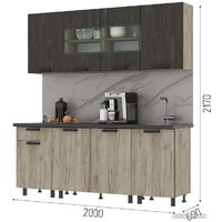 Готовая кухня Стендмебель Эдинбург 2.0 (железный камень/дуб крафт серый) - Превью изображения №5 — Интернет-магазин Time-Shop