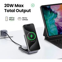 Беспроводное зарядное Ugreen W706 45023 (серый) - Превью изображения №4 — Интернет-магазин Time-Shop