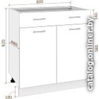 Шкаф напольный Кортекс-мебель Корнелия Лира НШ80р1ш без столешницы (дуб сонома) - Превью изображения №4 — Интернет-магазин Time-Shop