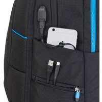 Городской рюкзак Rivacase 7860 (черный) - Превью изображения №9 — Интернет-магазин Time-Shop