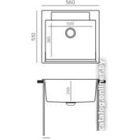 Кухонная мойка Polygran Argo-560 (космос) - Превью изображения №4 — Интернет-магазин Time-Shop