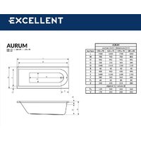Ванна Excellent Aurum 150x70 (с ножками) - Превью изображения №3 — Интернет-магазин Time-Shop
