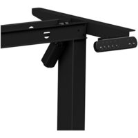 Стол с регулировкой высоты WellDesk Basic 1300x675х18 (черный/дуб термо черно-коричневый) - Превью изображения №2 — Интернет-магазин Time-Shop