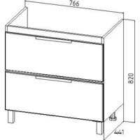  Viant Тумба под умывальник Берлин Moduo 80 VBER80MDBEL-T2Y - Превью изображения №4 — Интернет-магазин Time-Shop