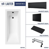 Ванна Lauter Estelle 140 21206040 (с ножками, черным подголов.,черным лиц. и торц.экраном) - Превью изображения №2 — Интернет-магазин Time-Shop