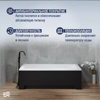 Ванна Lauter Estelle 140 21206040 (с ножками, черным подголов.,черным лиц. и торц.экраном) - Превью изображения №6 — Интернет-магазин Time-Shop