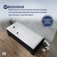 Ванна Lauter Estelle 140 21206040 (с ножками, черным подголов.,черным лиц. и торц.экраном) - Превью изображения №5 — Интернет-магазин Time-Shop
