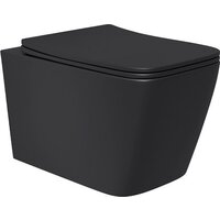 Унитаз подвесной Lauter Magdeburg с жестким сиденьем Soft Close 21103EC (черный матовый, скрытое крепление) - Превью изображения №9 — Интернет-магазин Time-Shop