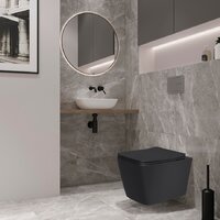 Унитаз подвесной Lauter Magdeburg с жестким сиденьем Soft Close 21103EC (черный матовый, скрытое крепление) - Превью изображения №3 — Интернет-магазин Time-Shop