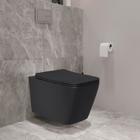 Унитаз подвесной Lauter Magdeburg с жестким сиденьем Soft Close 21103EC (черный матовый, скрытое крепление) - Превью изображения №4 — Интернет-магазин Time-Shop